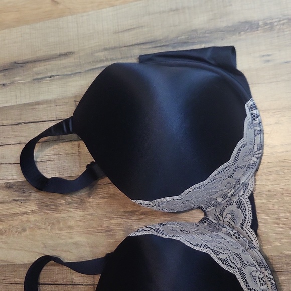 SOMA Black Tan Enhancing Shape Full Coverage Lace Trim Underwire Bra - 36DDD - Picture 2 of 7